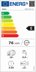 Lavavajillas Integrable Edesa E EDB4710I SL